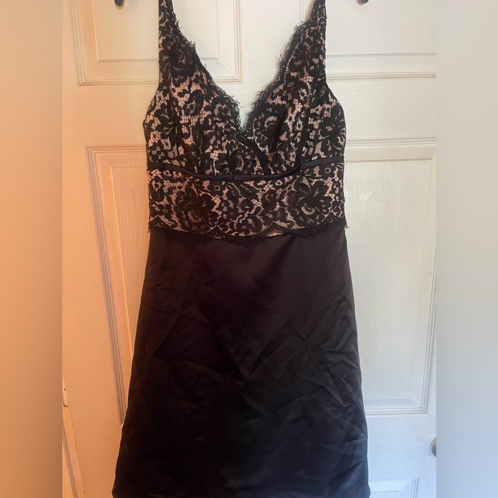 Cocktail black dress with lace